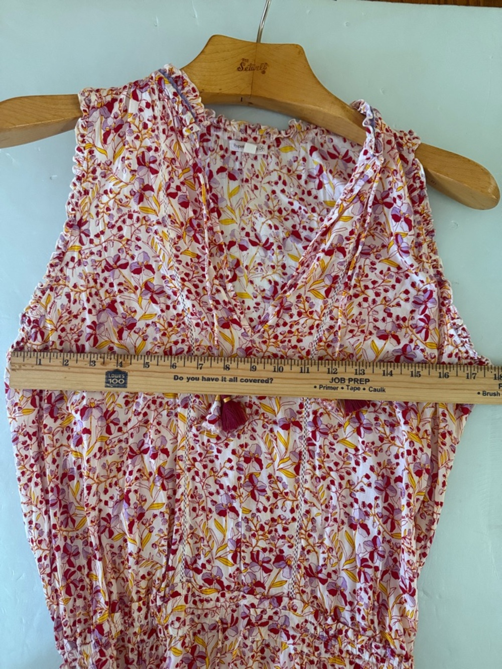 POUPETTE ST BARTH Dress Sz L Mini V Clara Dress Floral Purple Mini Jonquille - Picture 6 of 15